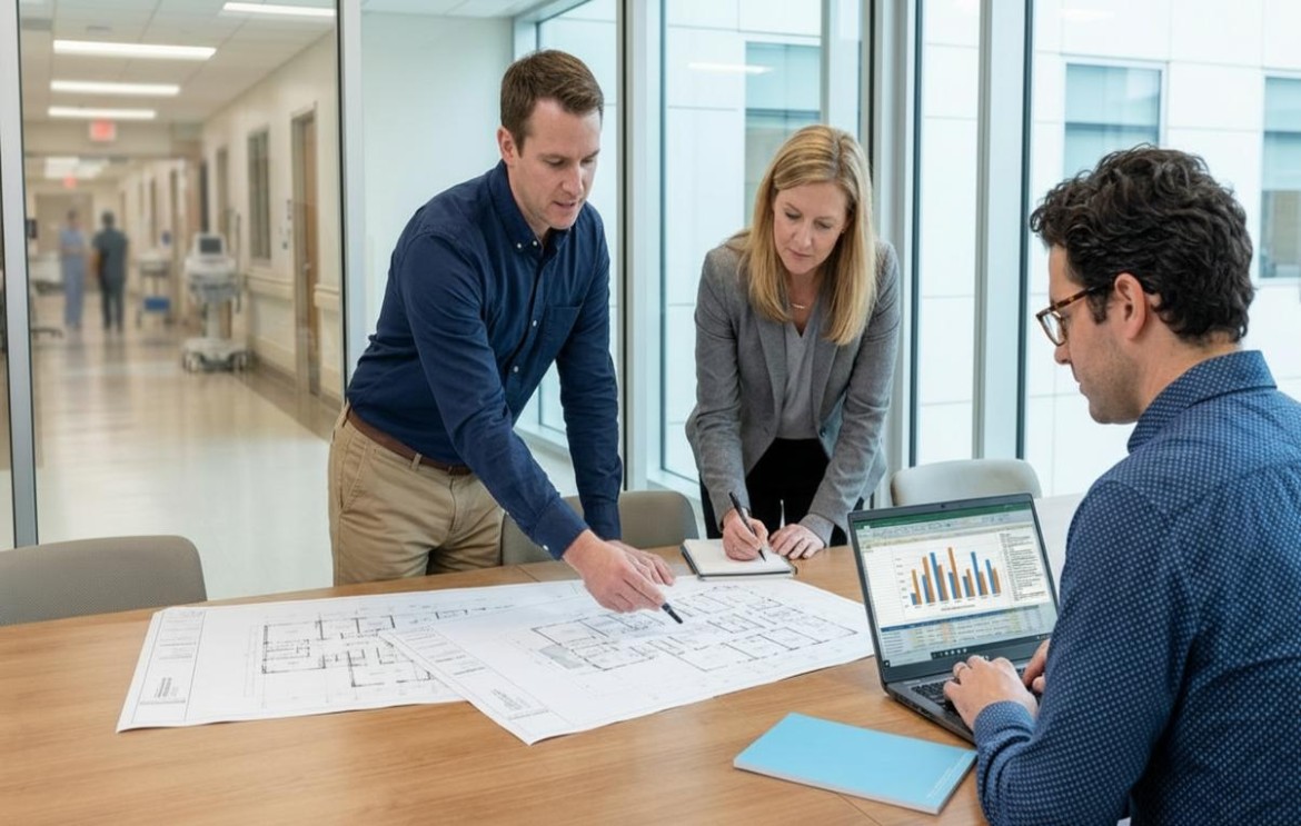 healthcare construction team planning